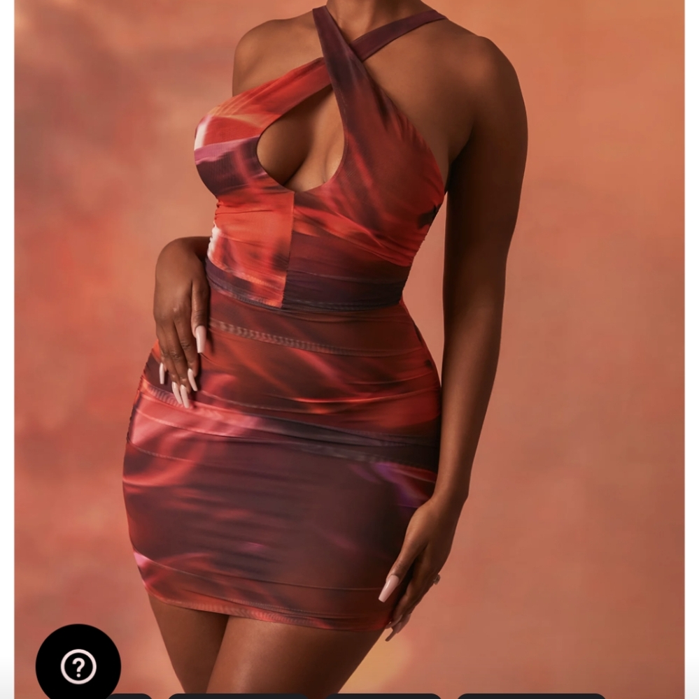 Ruched Mesh Mini Dress - OH POLLY